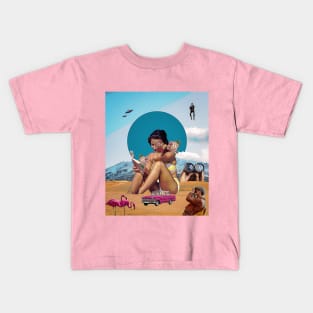 A beautiful woman in the desert Kids T-Shirt